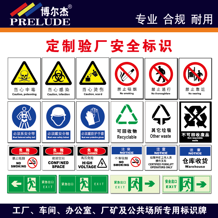 Prelude 博尔杰 GB 验厂安全标识完整矩阵