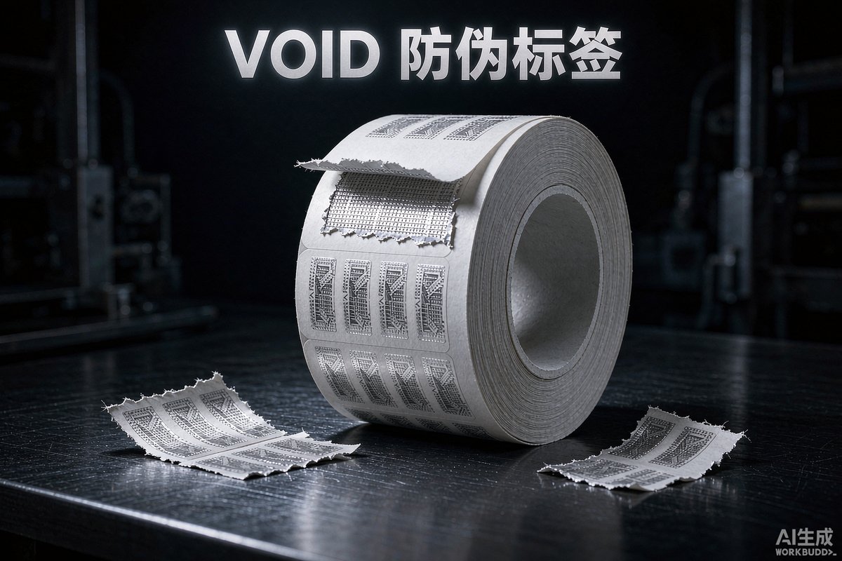 工程师在电子设备上粘贴防伪防拆标签