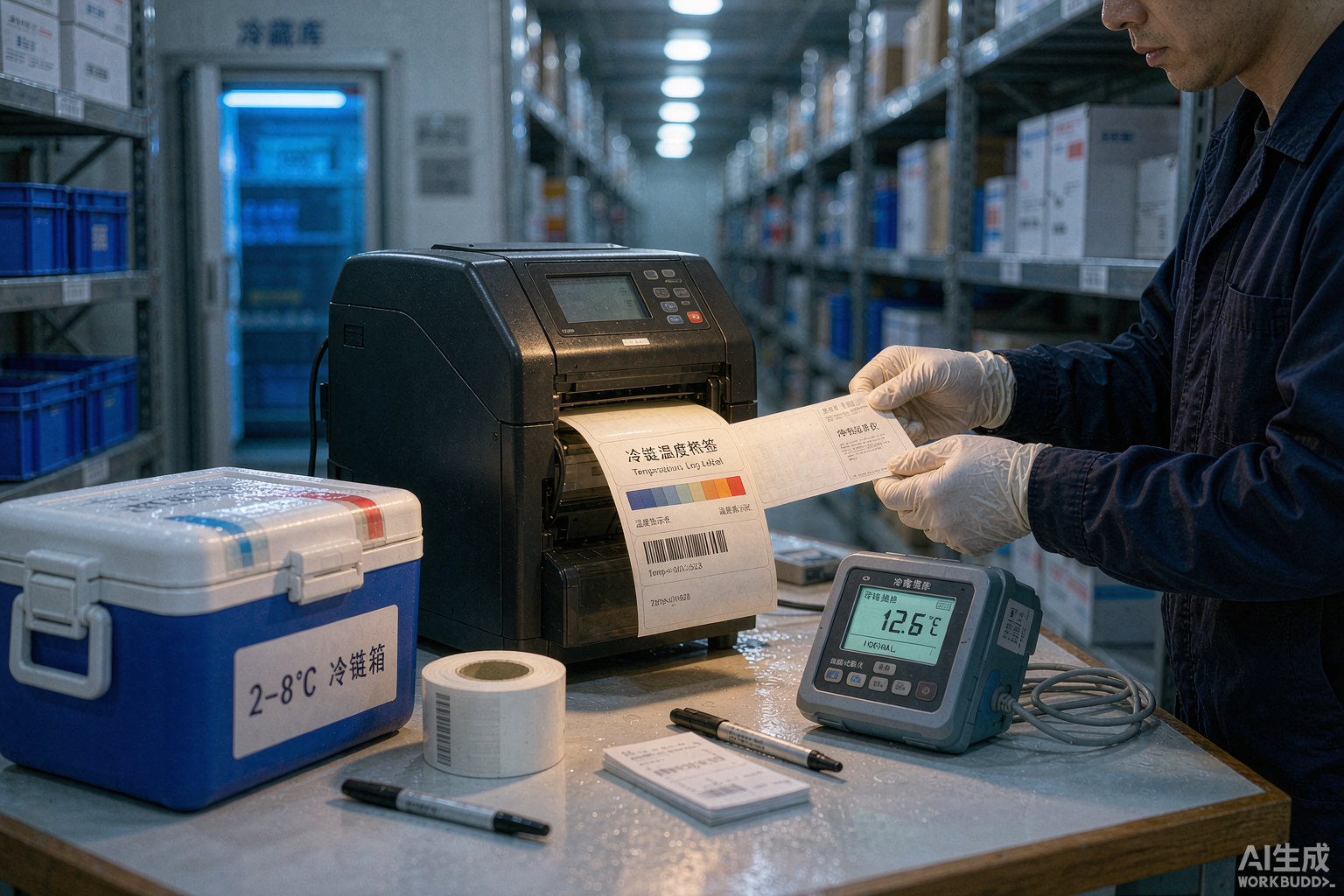 冷链仓库温度管理标签打印